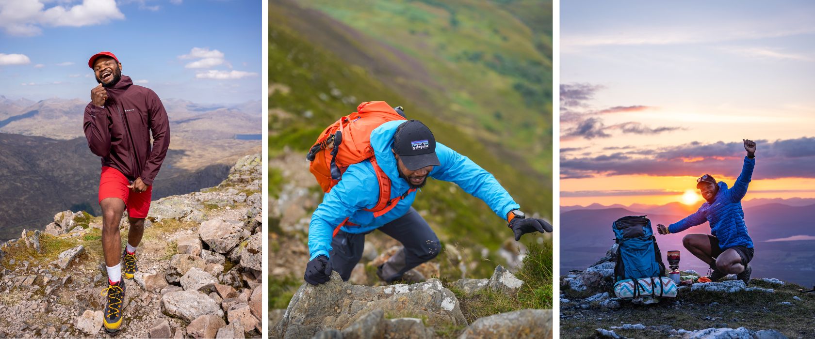 A collage of people running in the city with an inspirational quote