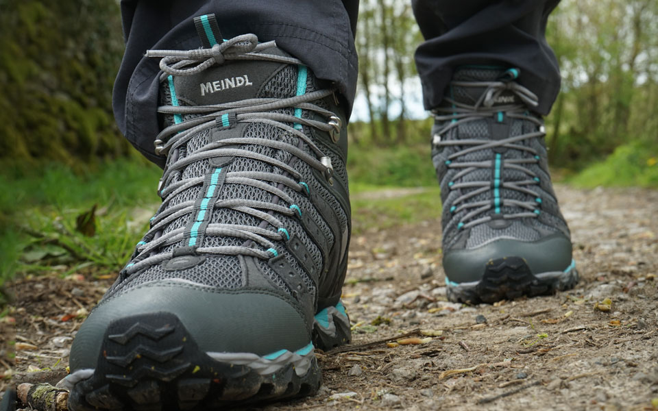 A person walking in Meindl Walking boots