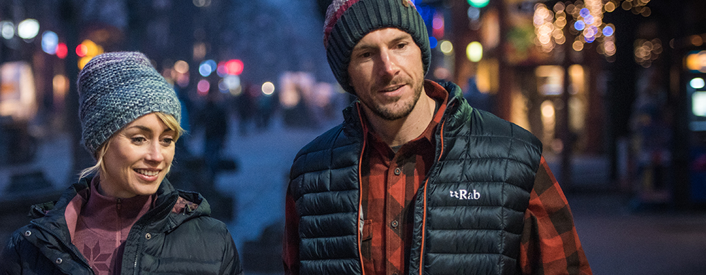 A man in a Rab gilet with his wife 