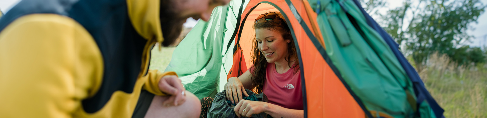 People in a tent