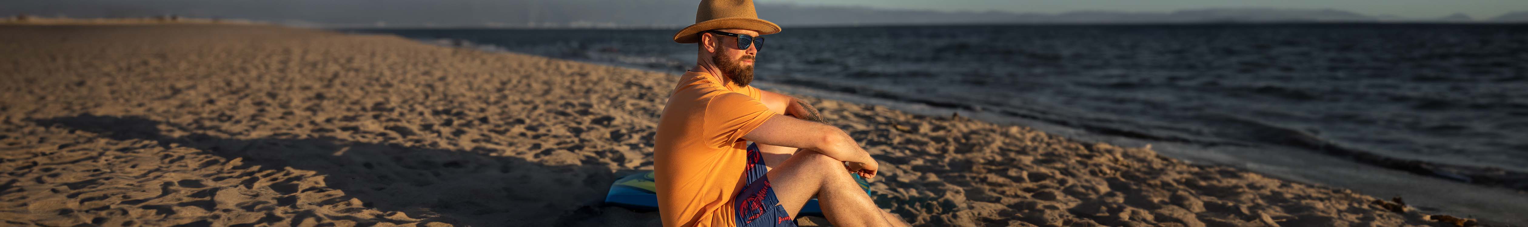 Man sitting on a beach