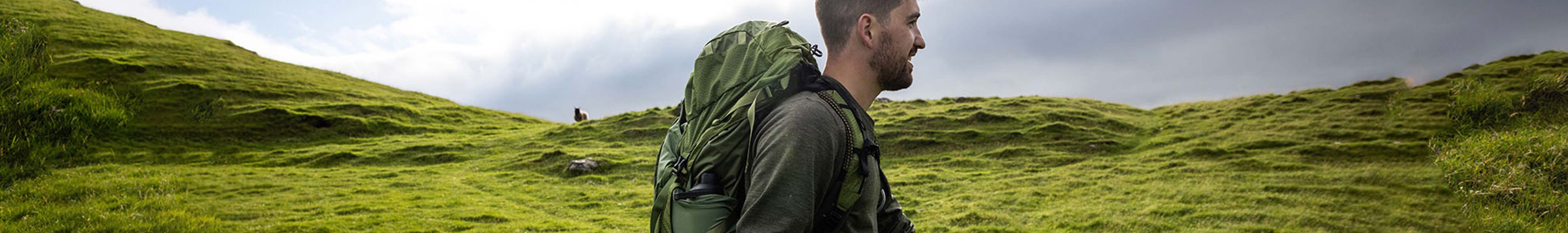 Base layers, person walking outdoors