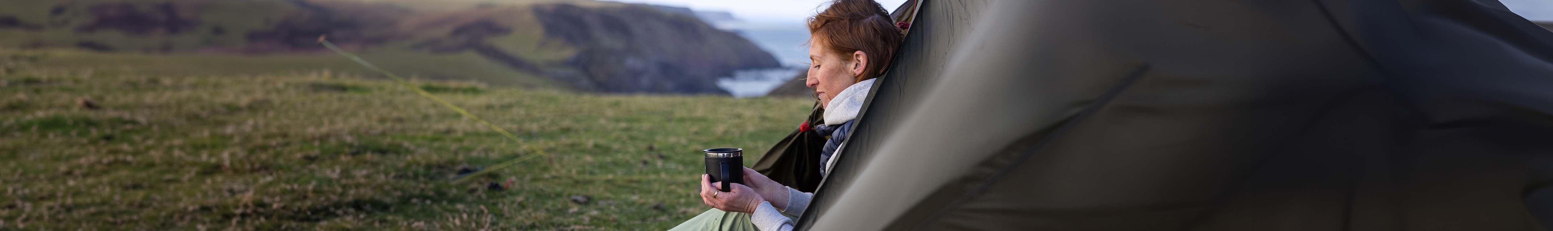 Woman in tent