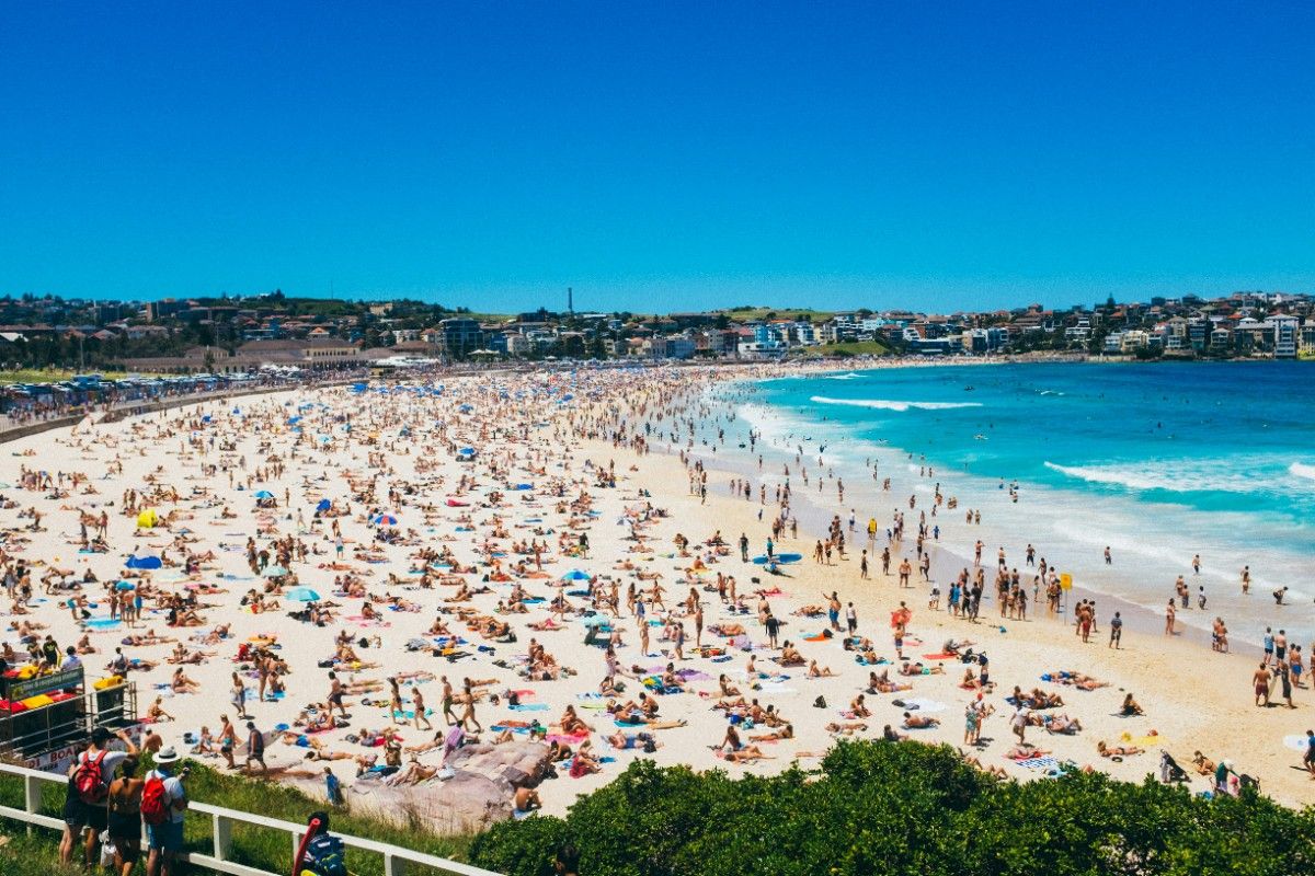 A busy day on Bondi Beach