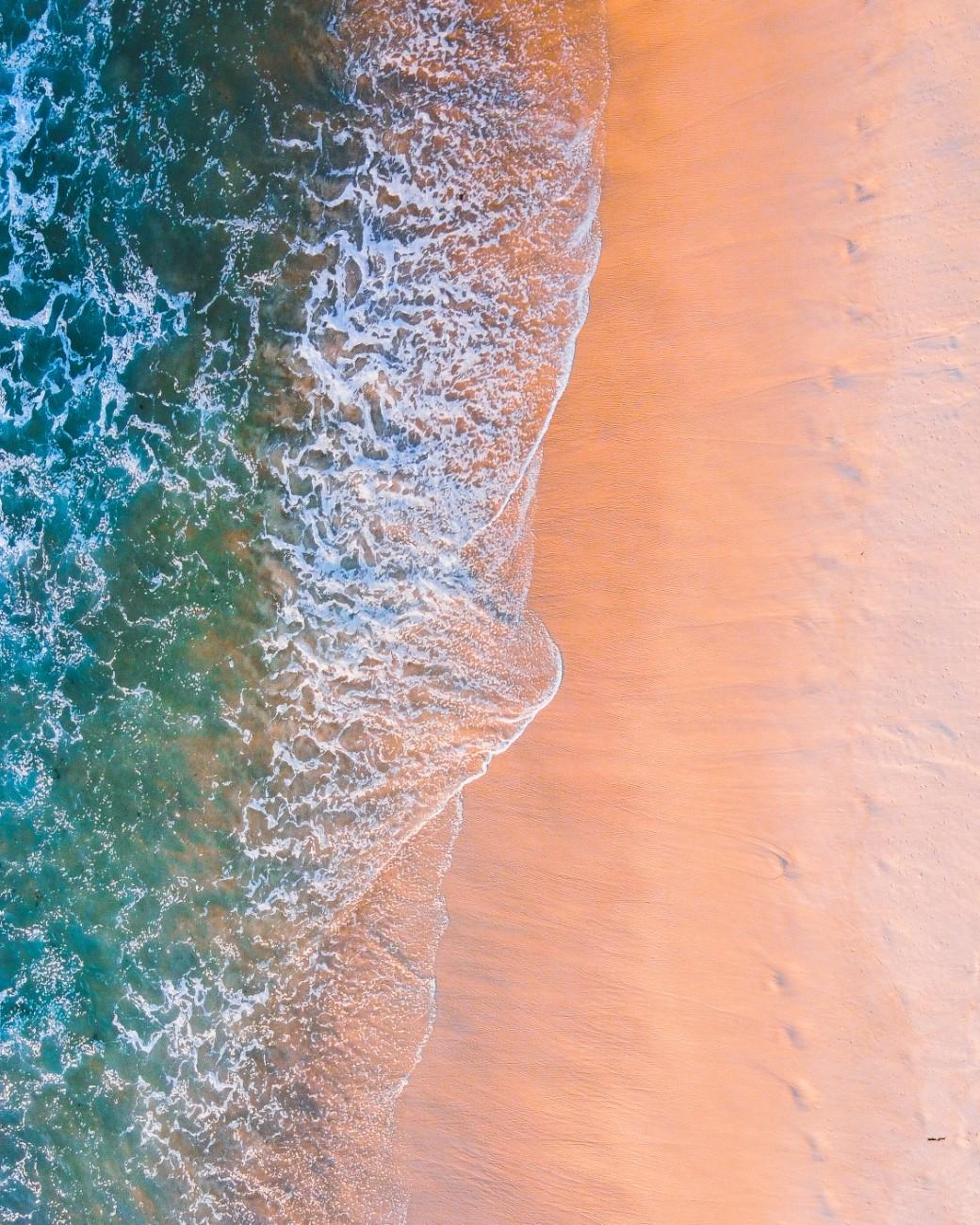 The ocean on the shore at Bondi Beach