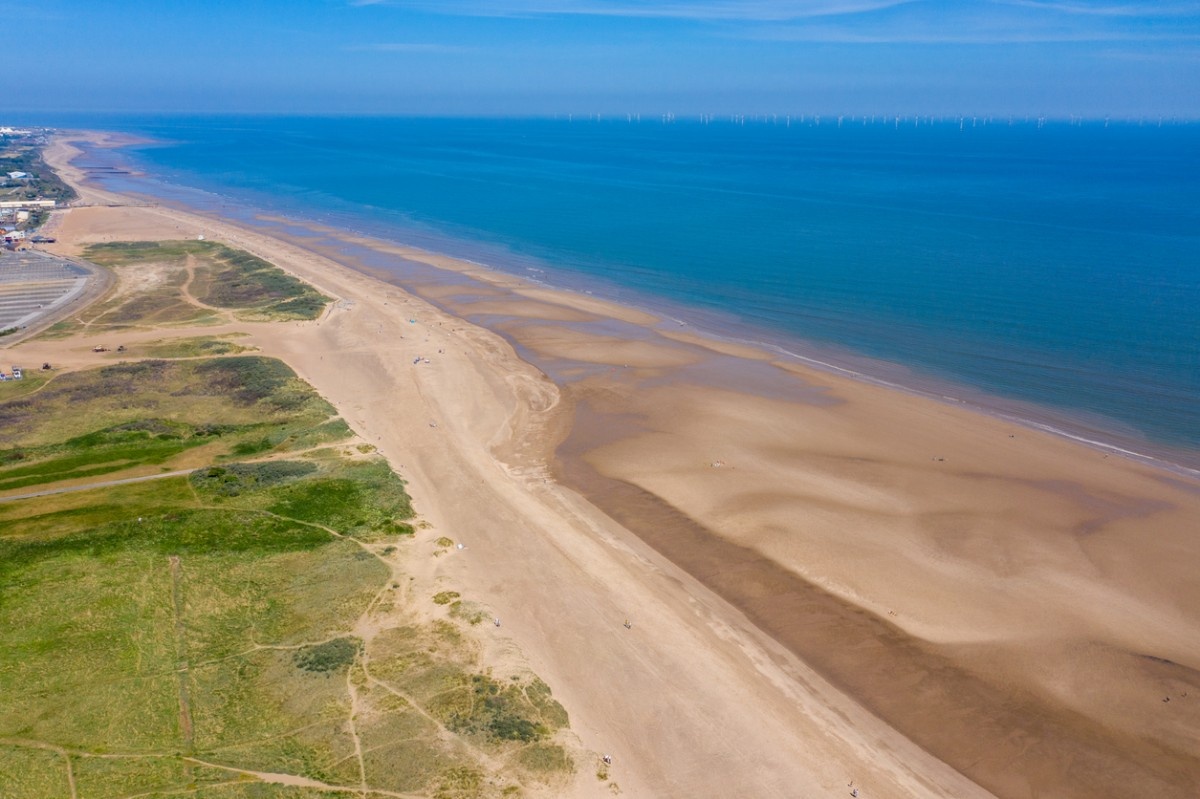 Skegness beach on a summers day 