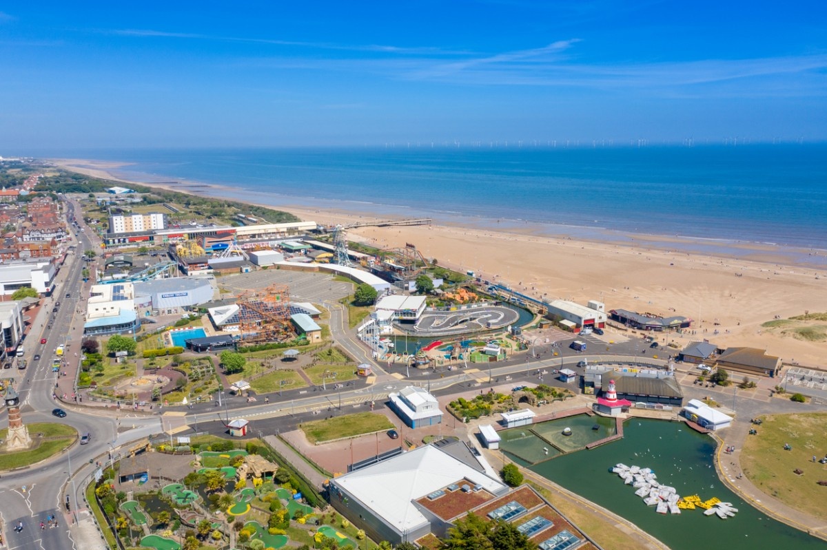 Skegness beach from above