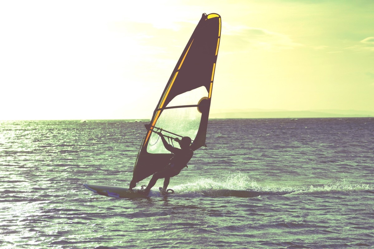 A kitesurfer at West Wittering Beach