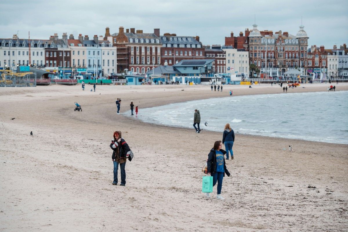 People on Weymouth beach