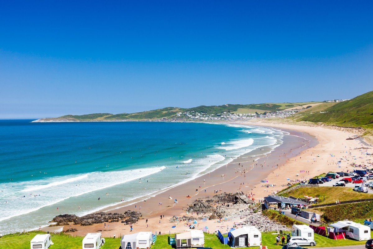 Caravans overlooking the beach 