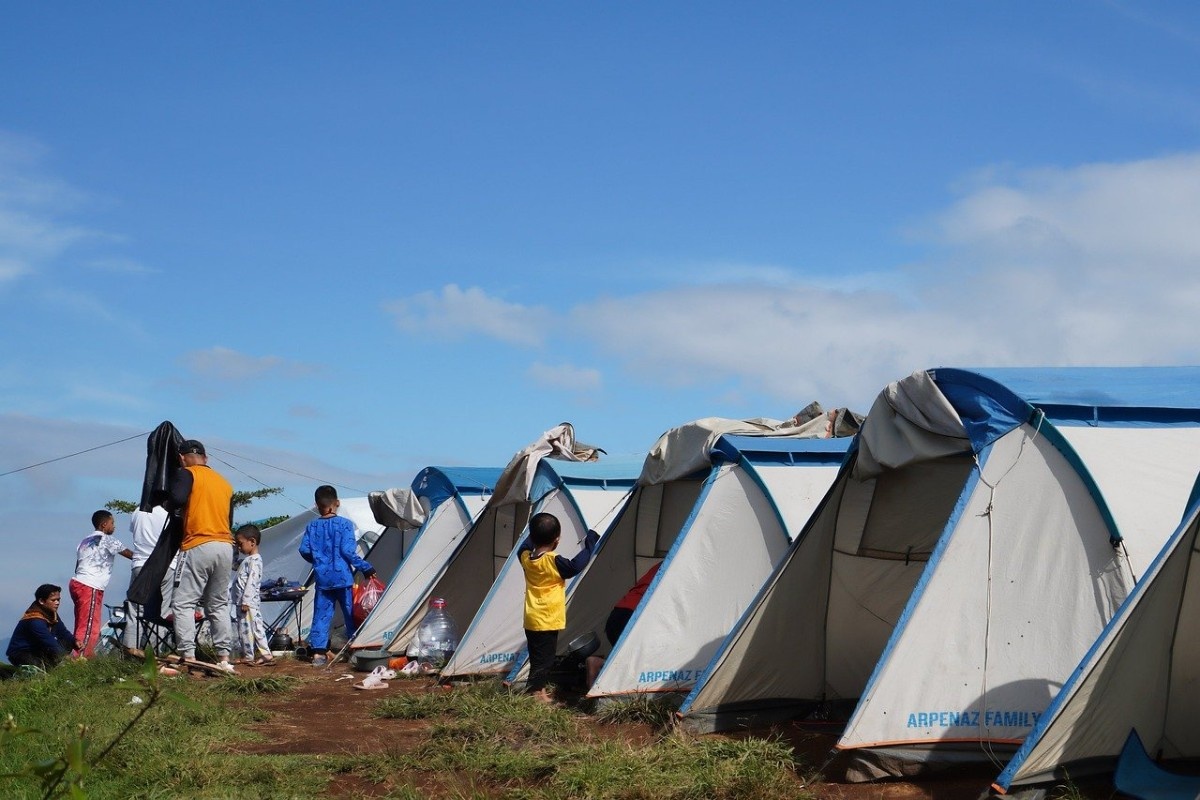 A line of tents