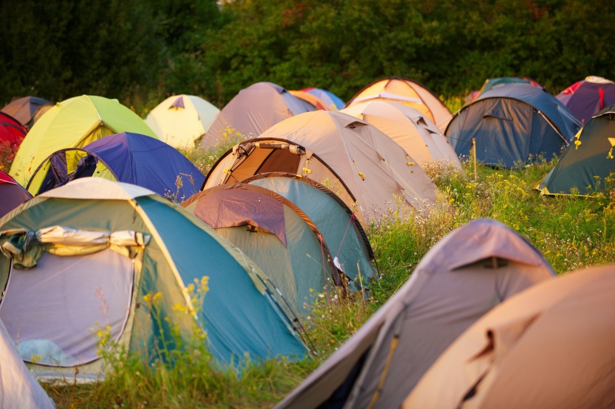 Tents at a camping festival