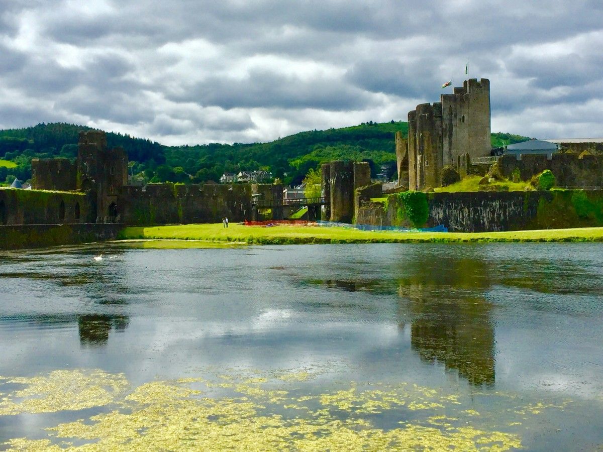 Caerphilly Castle's moat 