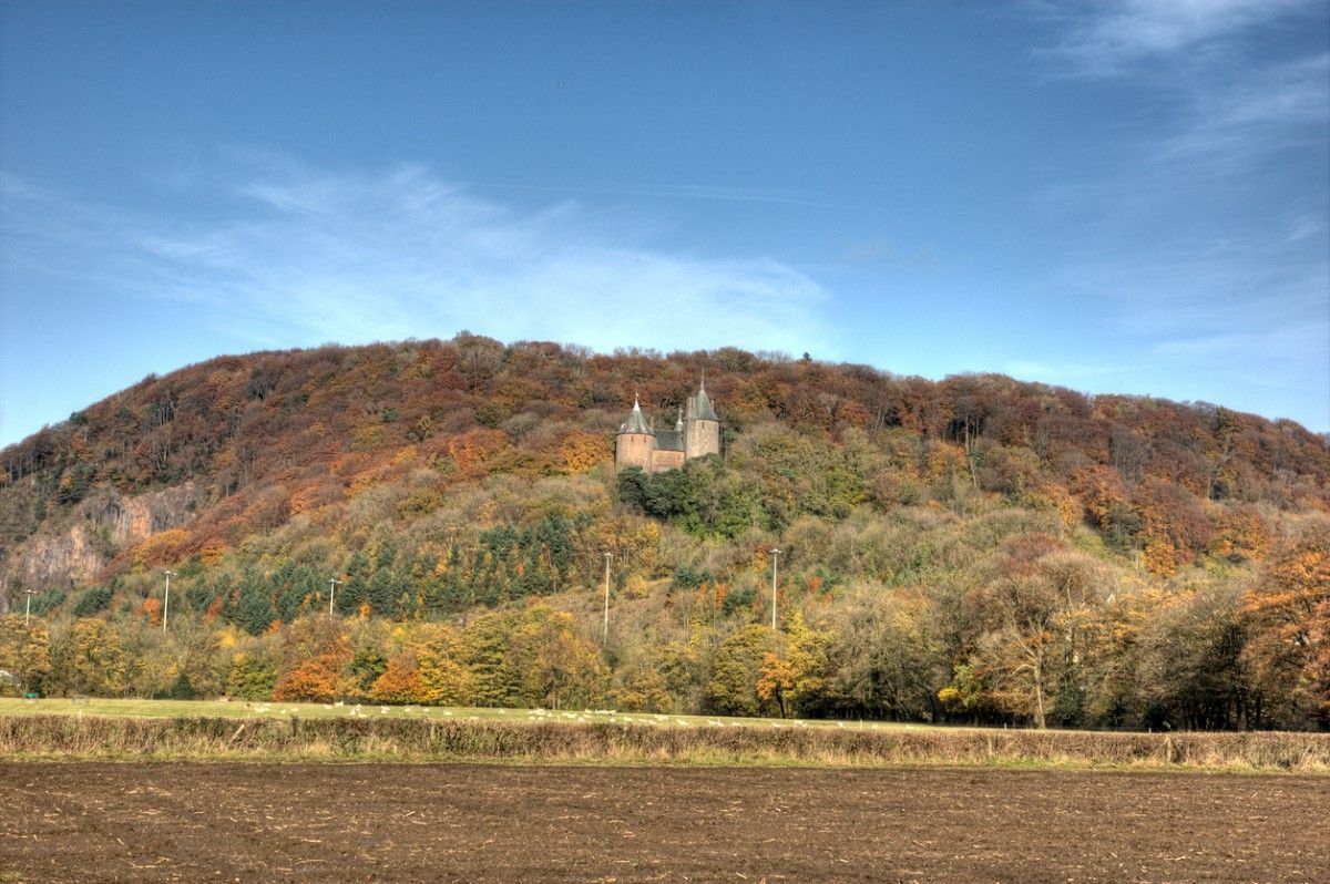 Castle Coch on the Welsh hillside 