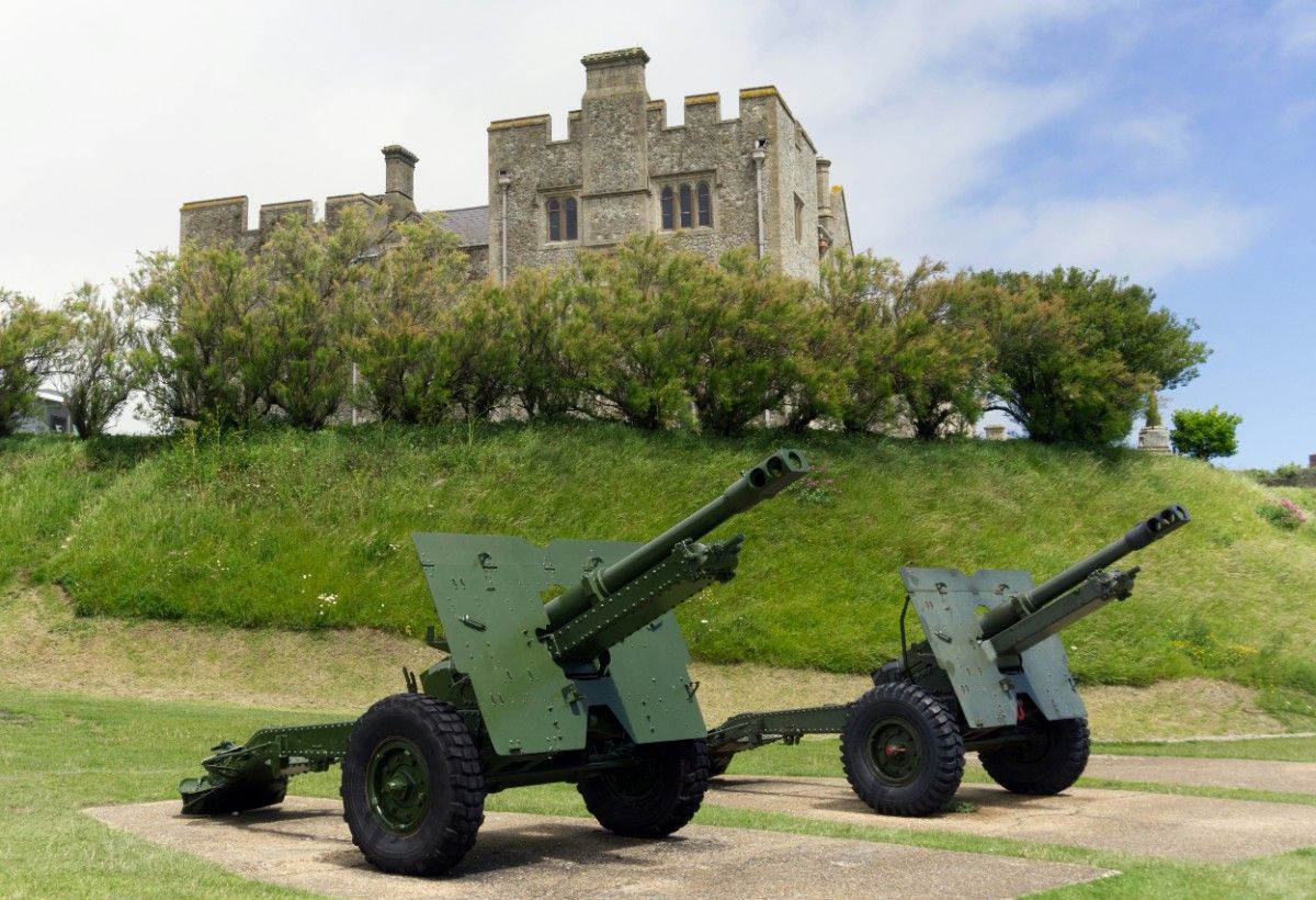 War memorabilia displayed in the grounds of Dover Castle