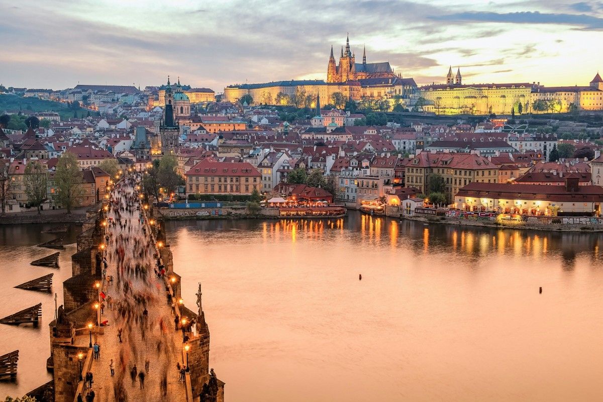 Prague Castle in the distance 