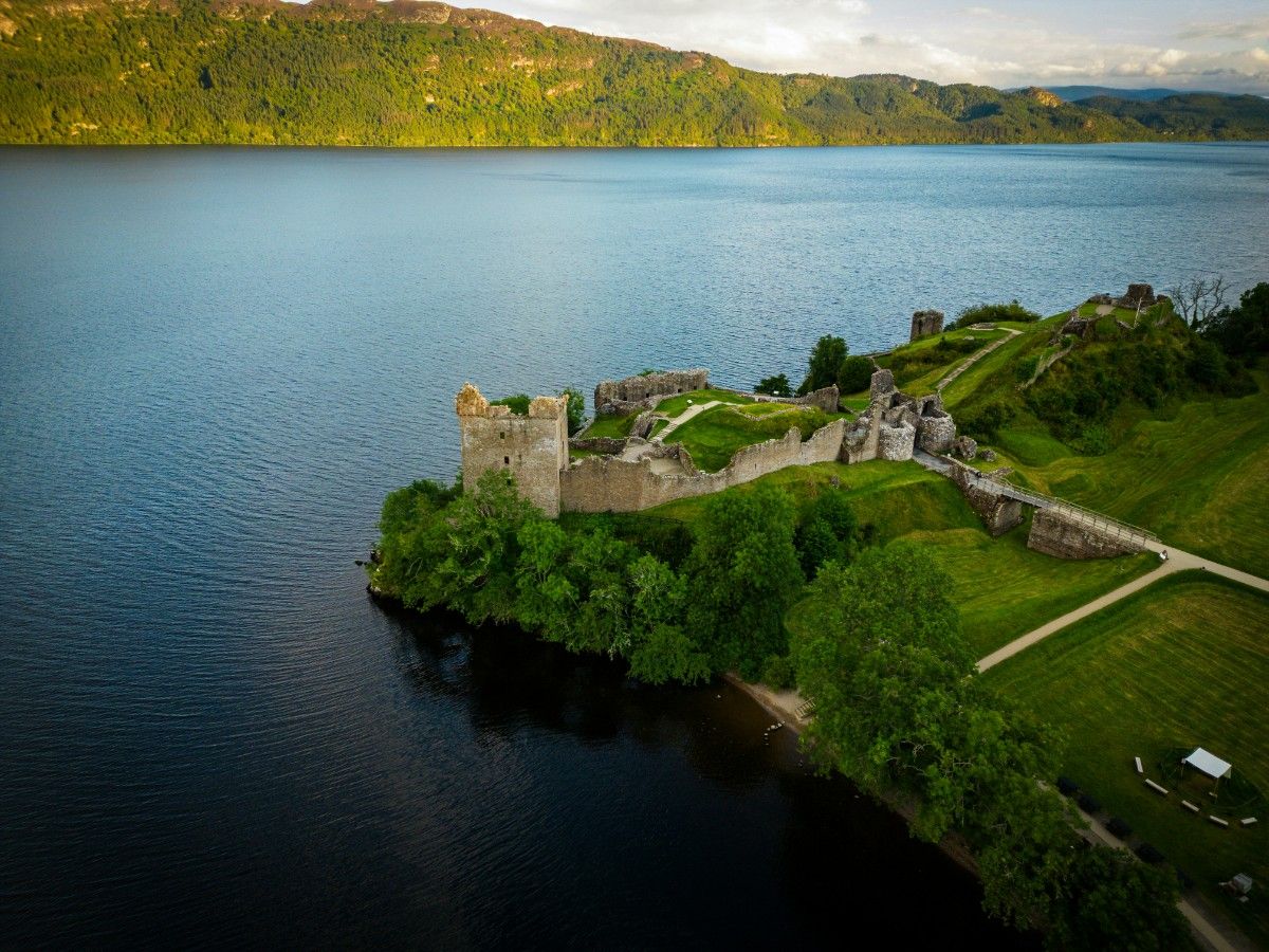 Urquhart Castle on the edge of Loch Ness