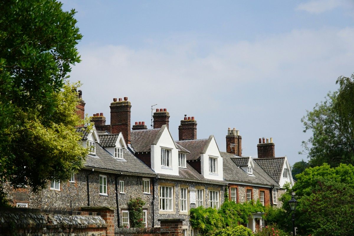 A row of cottages in Norwich 