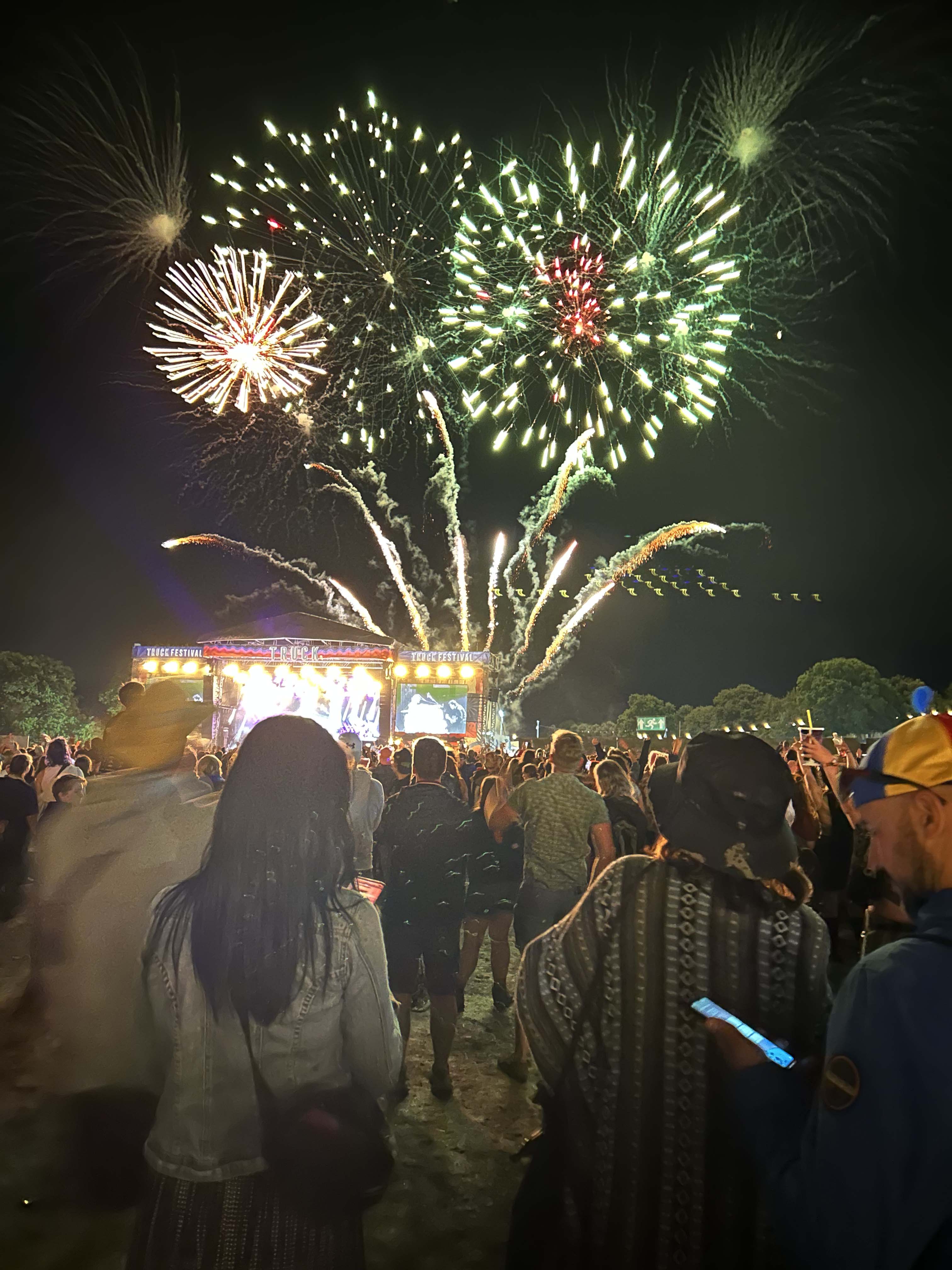 An image of fireworks after the headliner finished at Truck 2023