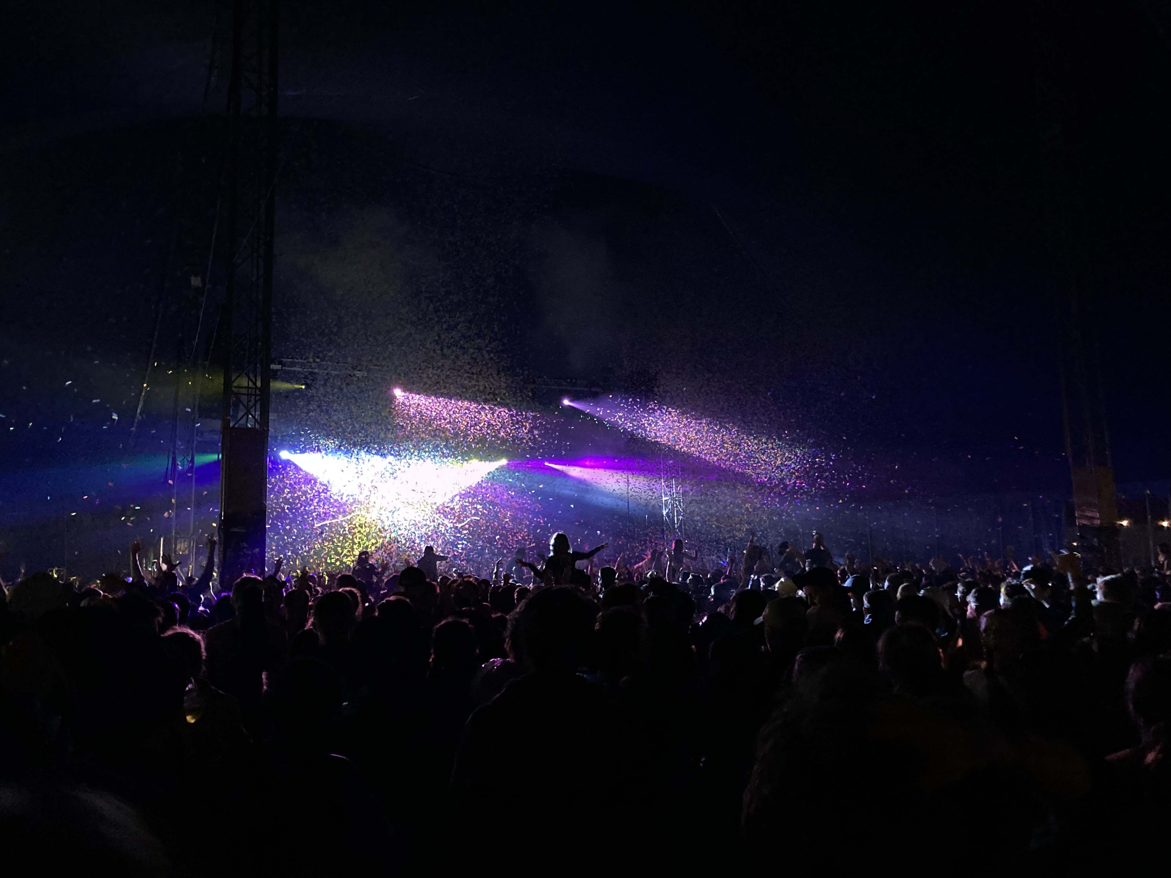 An image of a crowd taken from inside the Palm City tent at Truck Festival 