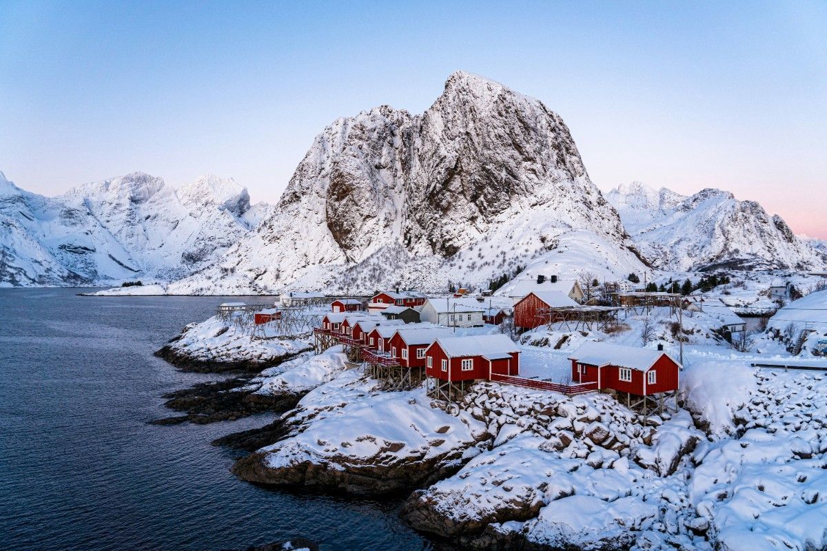 The Lofoten Islands in the snow 