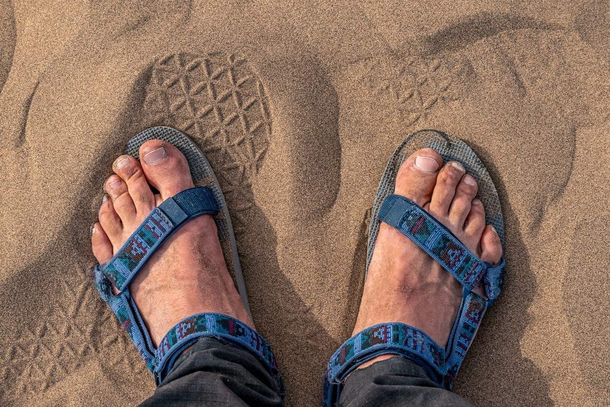 Teva sandals in the sand