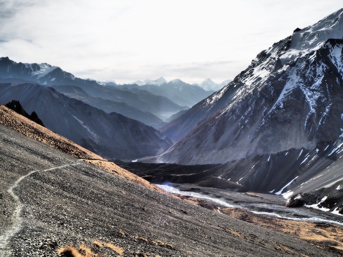 A trail on the Annapurna Circuit