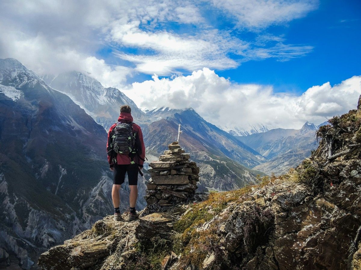 A man hiking the Annapurna Circuit