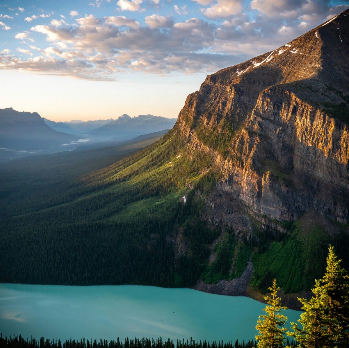 Banff national park, an image of a mountain by the lake 