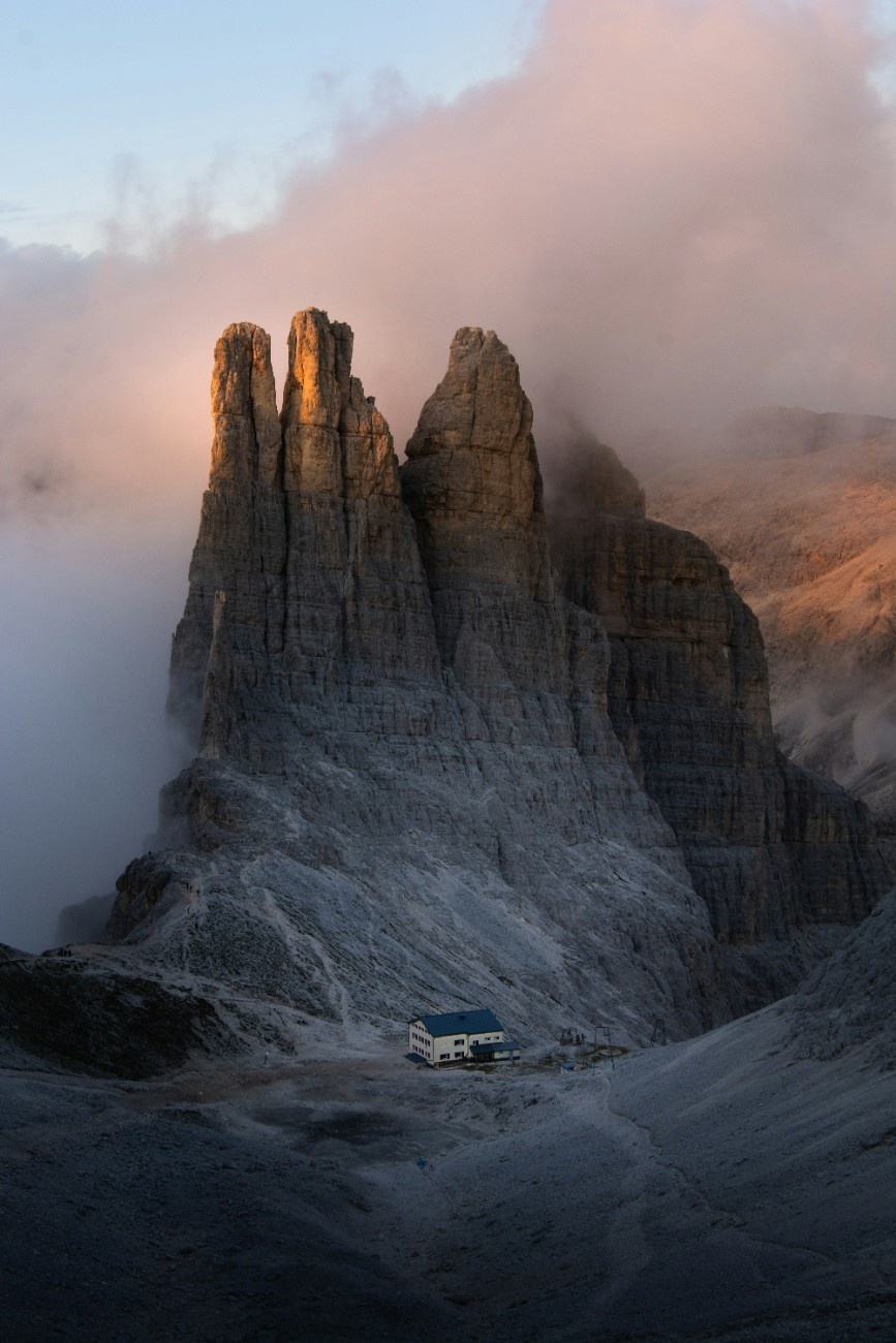 The Dolomites in the fog