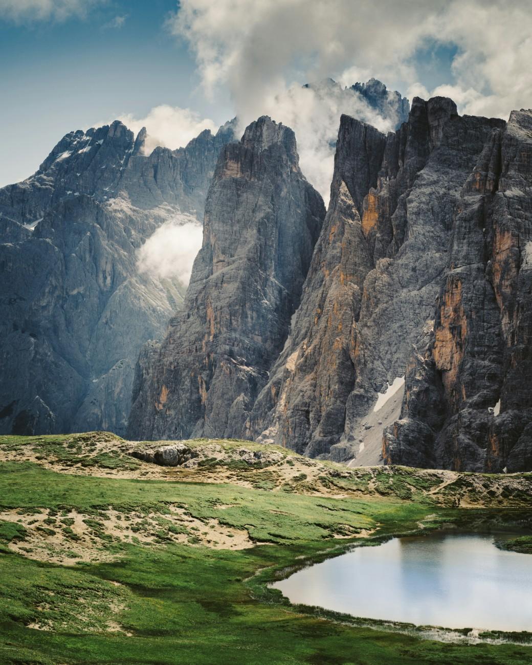 The Dolomites with a lake 