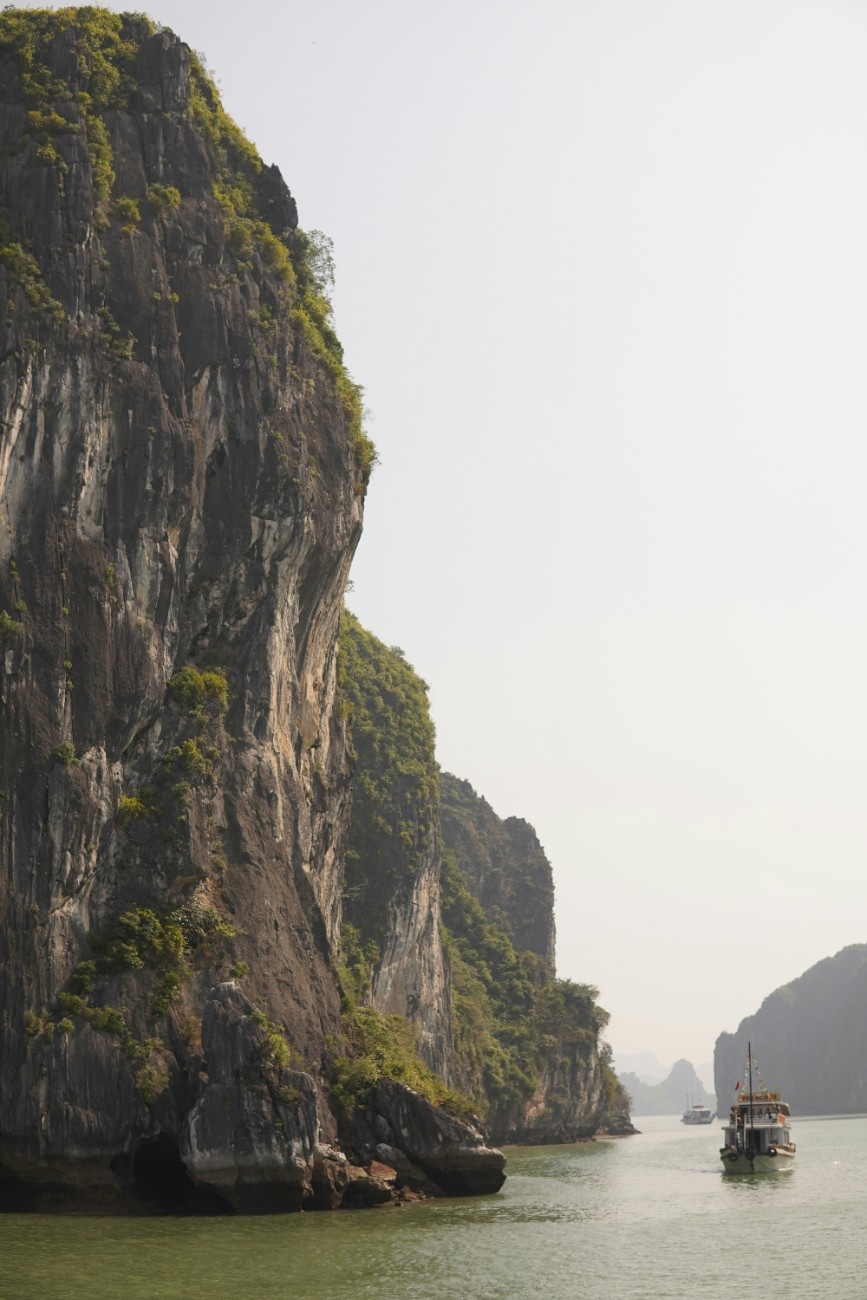 The mass rock formations of Ha Long Bay, Vietnam