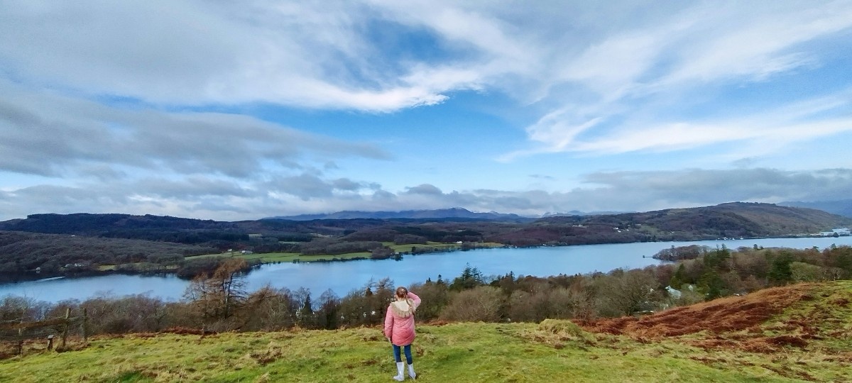 A child looking out at Lake Windermere