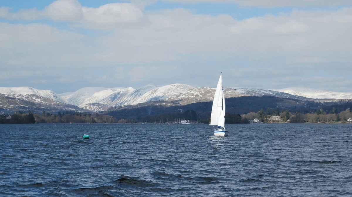 A sail boat on Lake Windermere