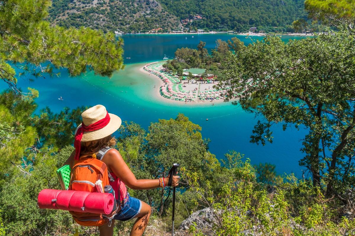 A woman hiking on the Lycian Way