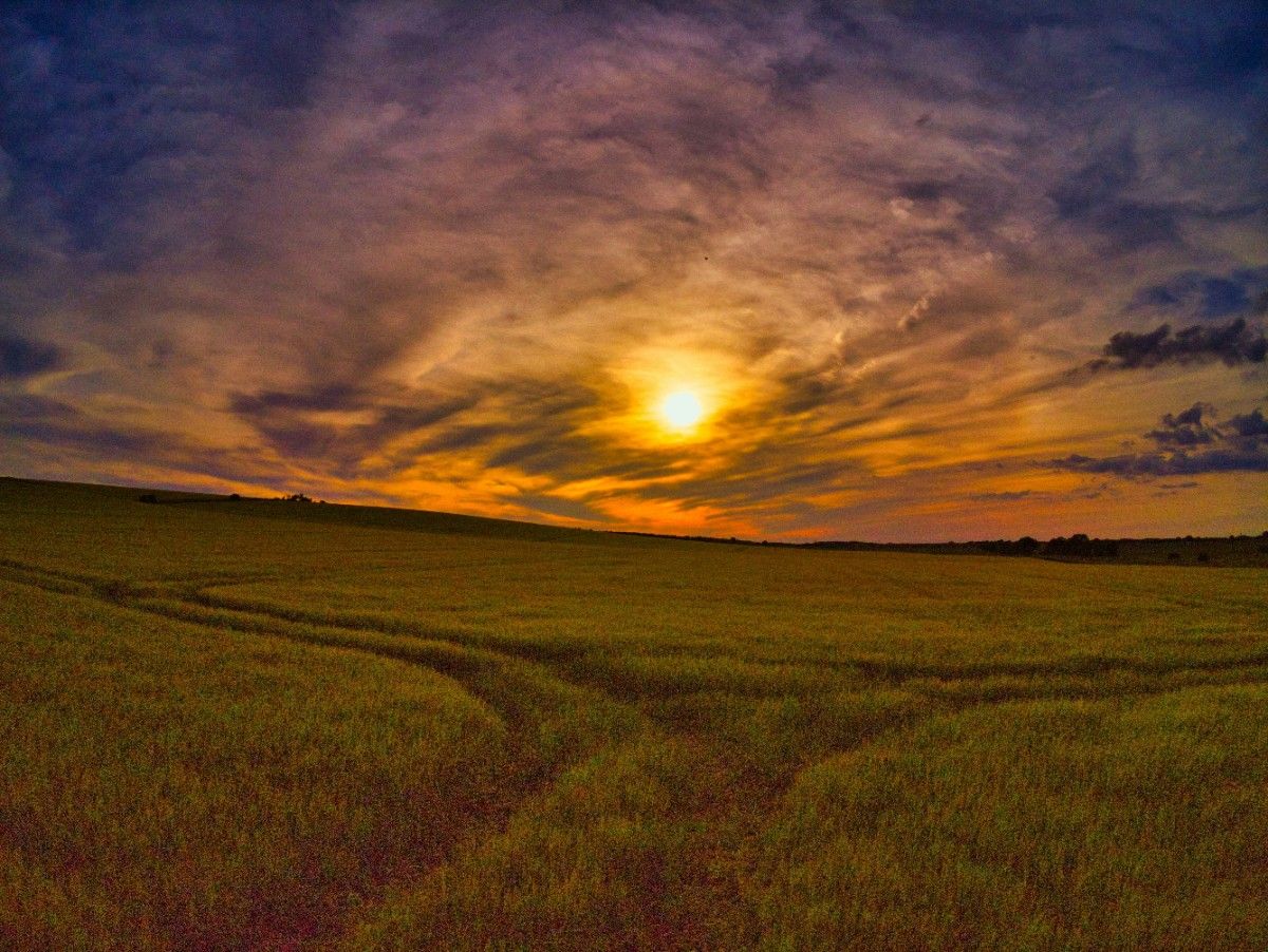 The sun setting over The Ridgeway