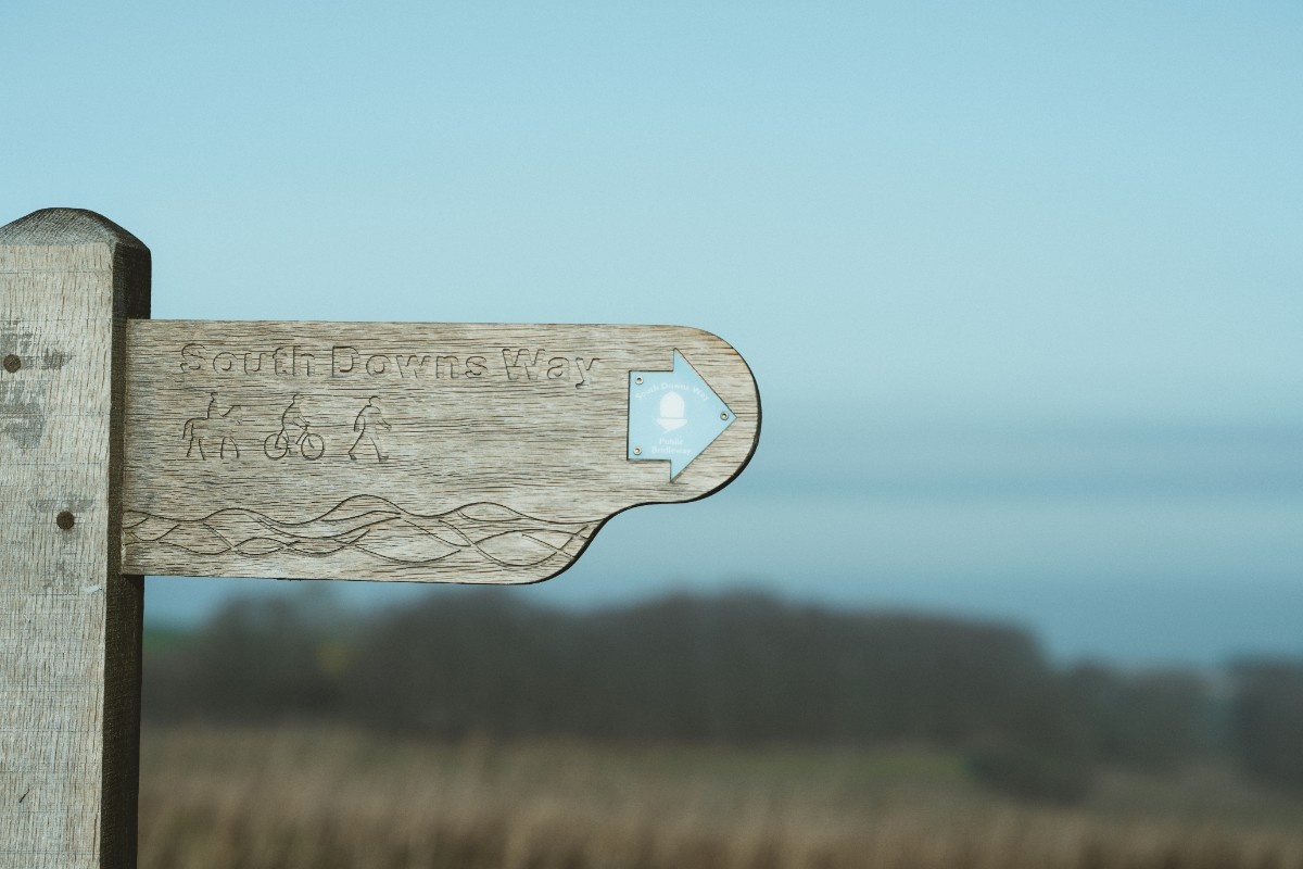 A signpost for the South Downs Way