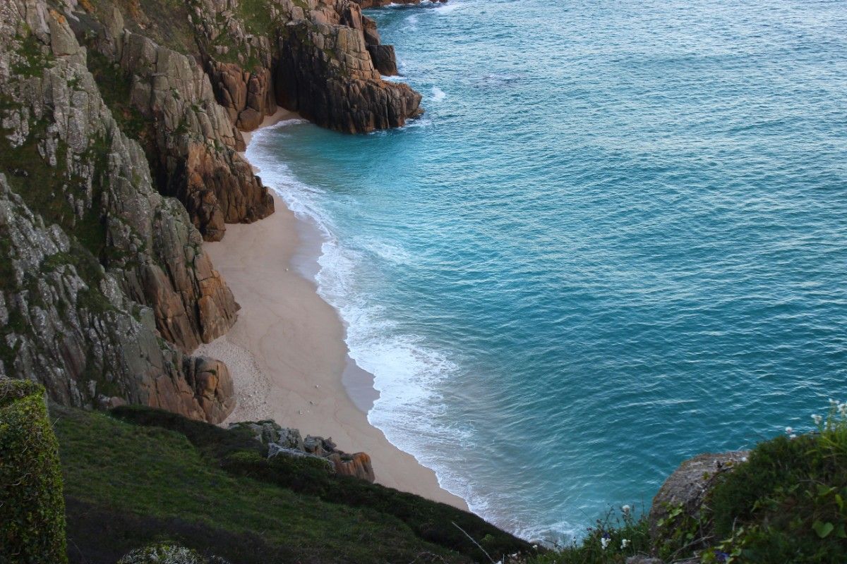 A beach along The South West Coast Path