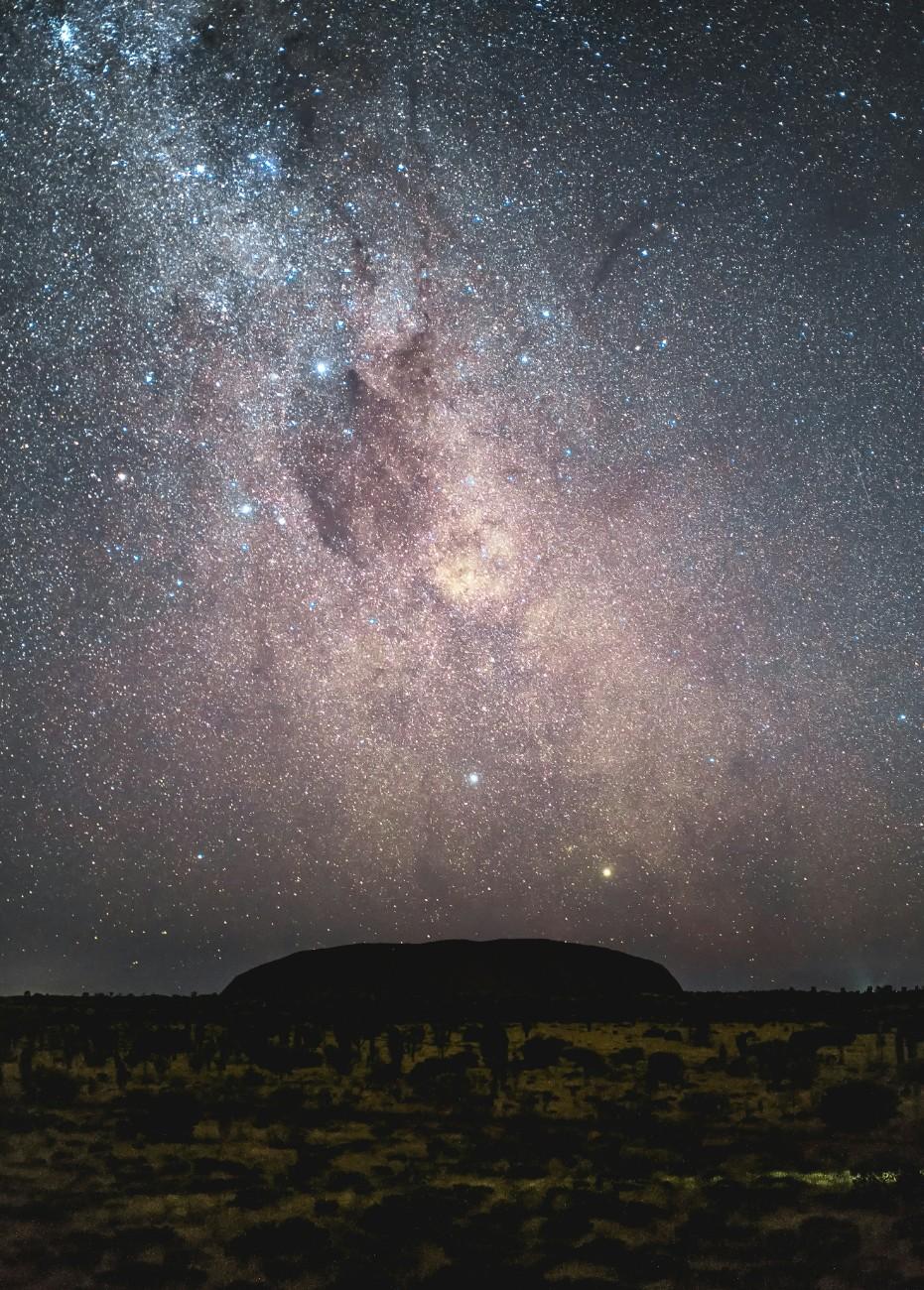 Uluru Mountain at night