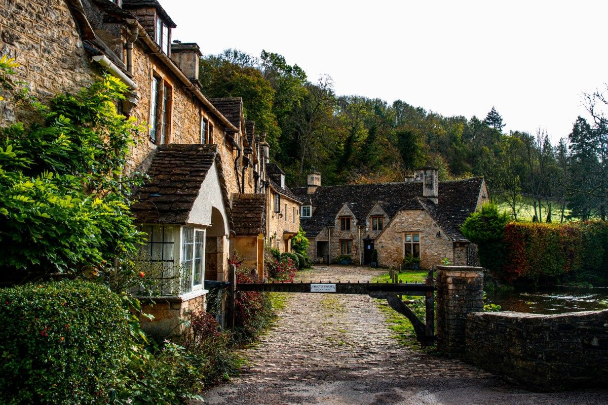 A road with cottages in Castle Combe 