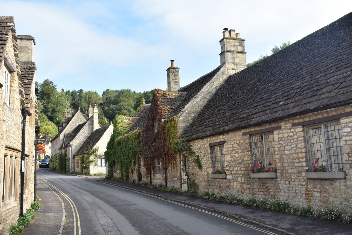 A road with cottages in Castle Combe 