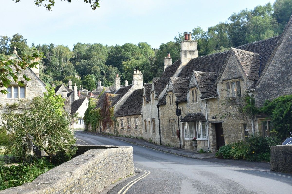 A road with cottages in Castle Combe 