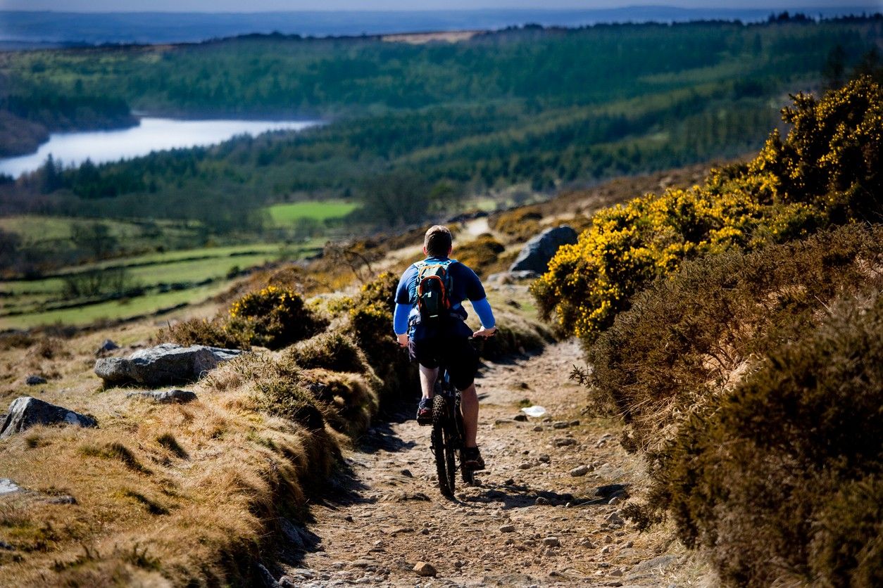 cyclist at the Dartmoor National Park