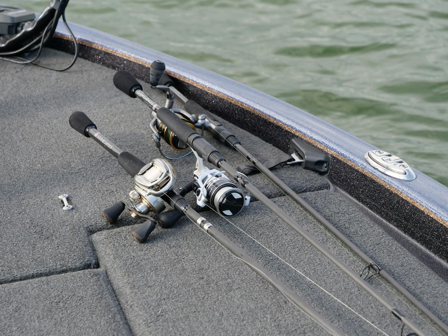 fishing rods on a boat