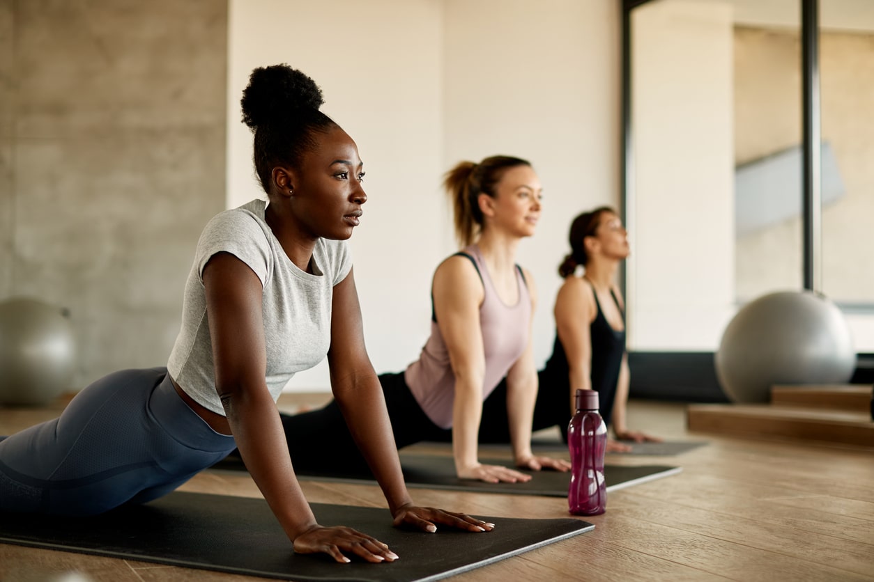 ladies doing yoga