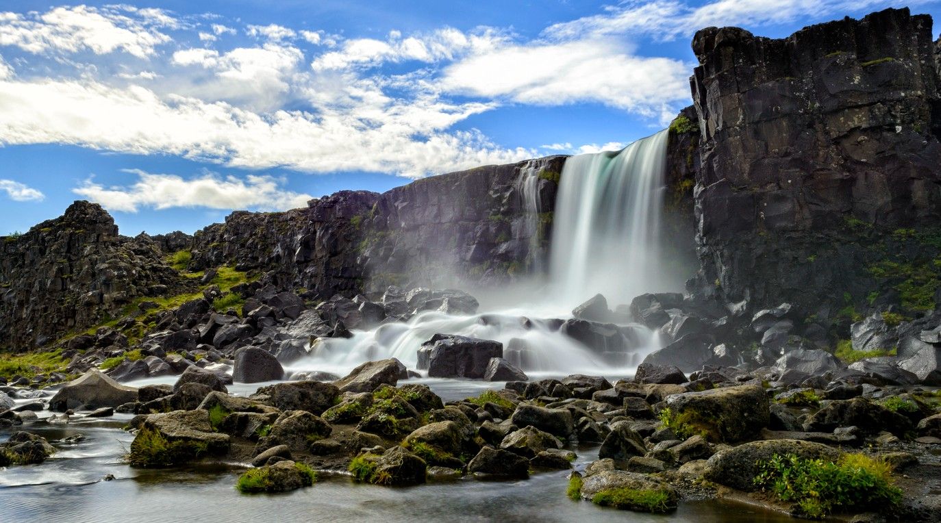 Oxararfoss Waterfall 