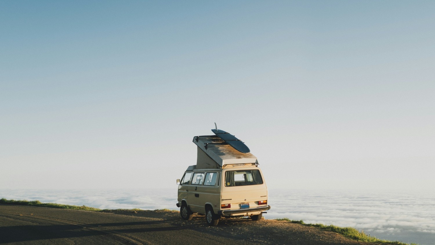 van by the sea