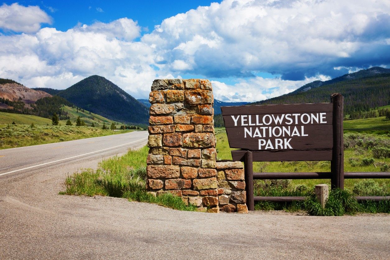 A Yellowstone National Park sign