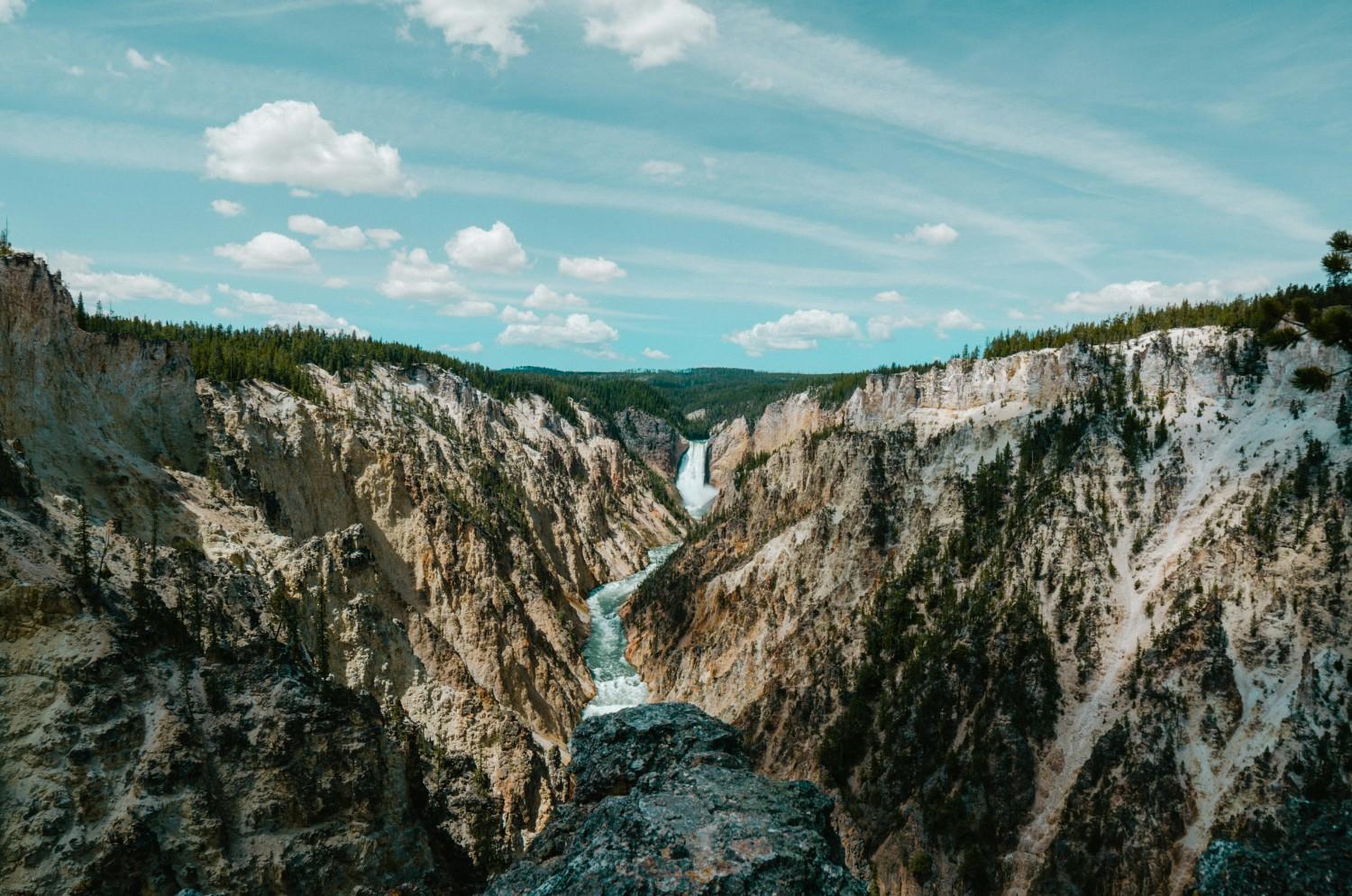 waterfalll at Yellowstone National Park