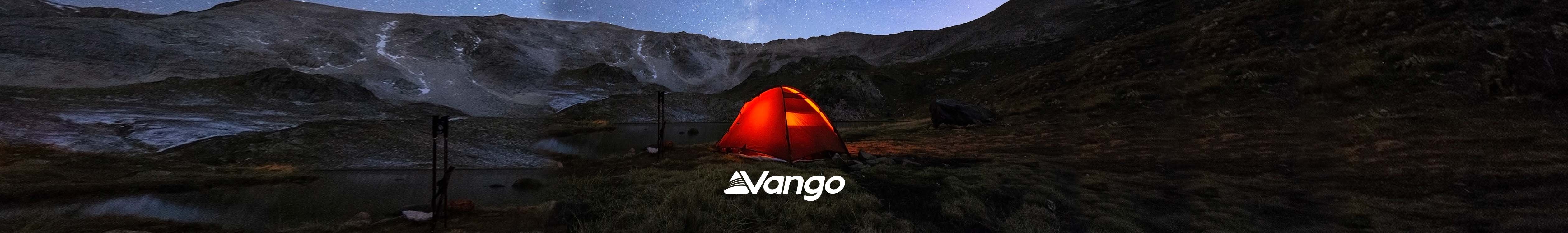 Vango header. A tent in the mountains. 